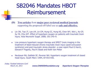 Compares CNS metabolism 			before & after HBOT