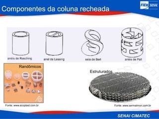 Componentes da coluna recheada
Fonte: www.sermatmon.com.br
Fonte: www.acoplast.com.br
Estruturados
Randômicos
 