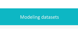 Modeling datasets
 