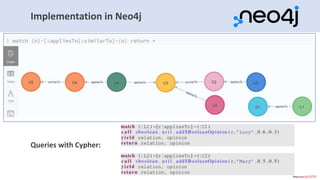 Implementation in Neo4j
Queries with Cypher:
16
 