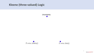 Kleene (three-valued) Logic
Uncertainty
7
 