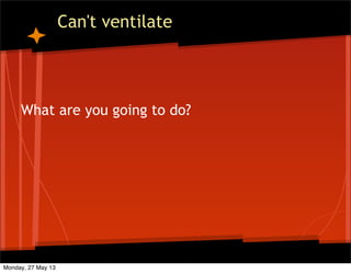Can't ventilate
What are you going to do?
Monday, 27 May 13
 