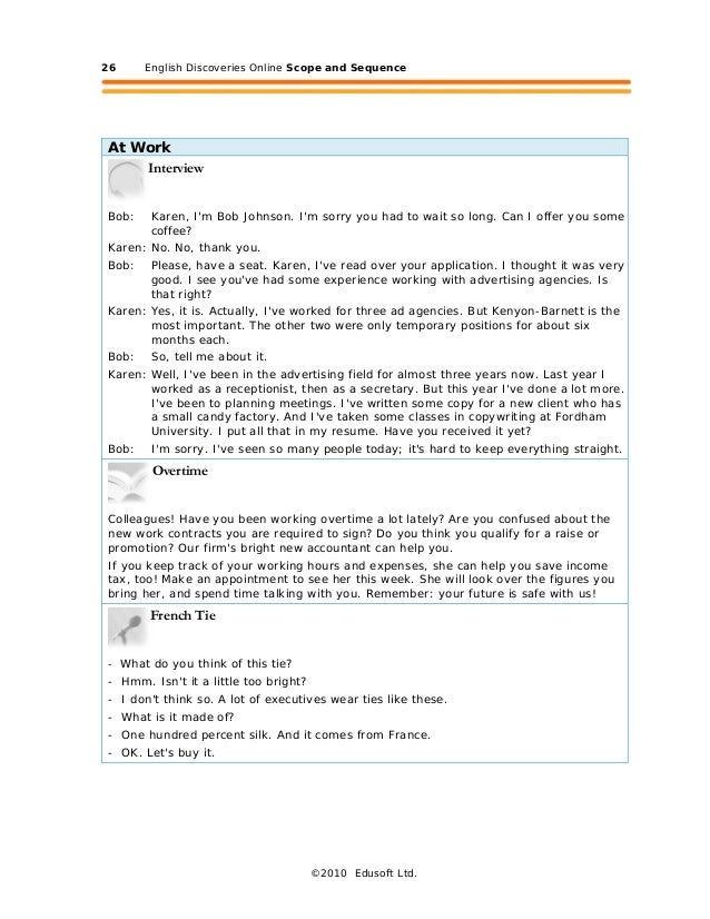 Edo Scope And Sequence Intermediate