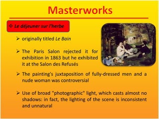 From 1850 to 1856, Manet studied under the academic painter Thomas Couture, a painter of large historical paintings