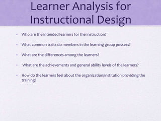 EDP332: Assignment 2.2 - Needs, Task and Learner Analysis By: Jake ...