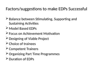 Entrepreneurship Development Program: Meaning and objectives of EDP ...