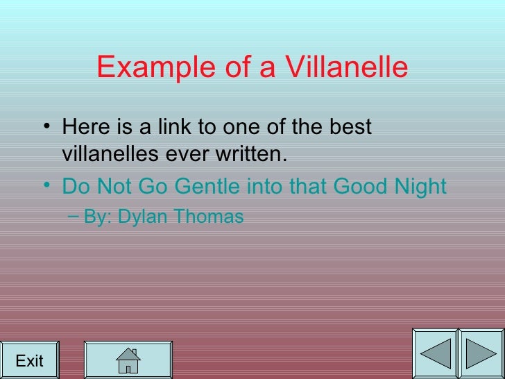 Ideas to write a villanelle