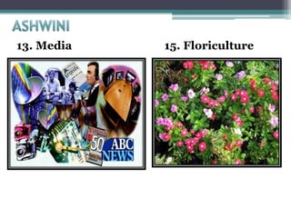 13. Media 15. Floriculture