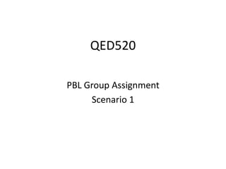 QED520  PBL Group Assignment Scenario 1 
