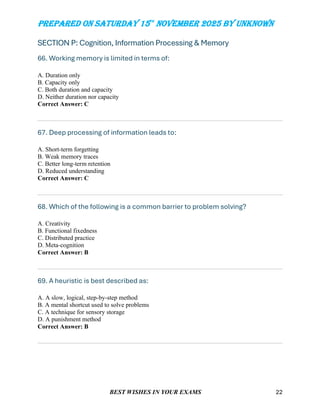 EDP TEST MULTIPLE CHOICE QUESTIONS for human learning cognition and ...