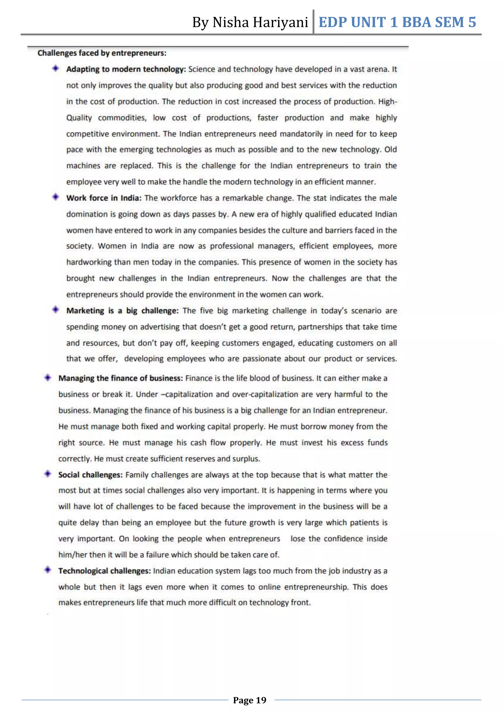 By Nisha Hariyani EDP UNIT 1 BBA SEM 5
Page 19
 
