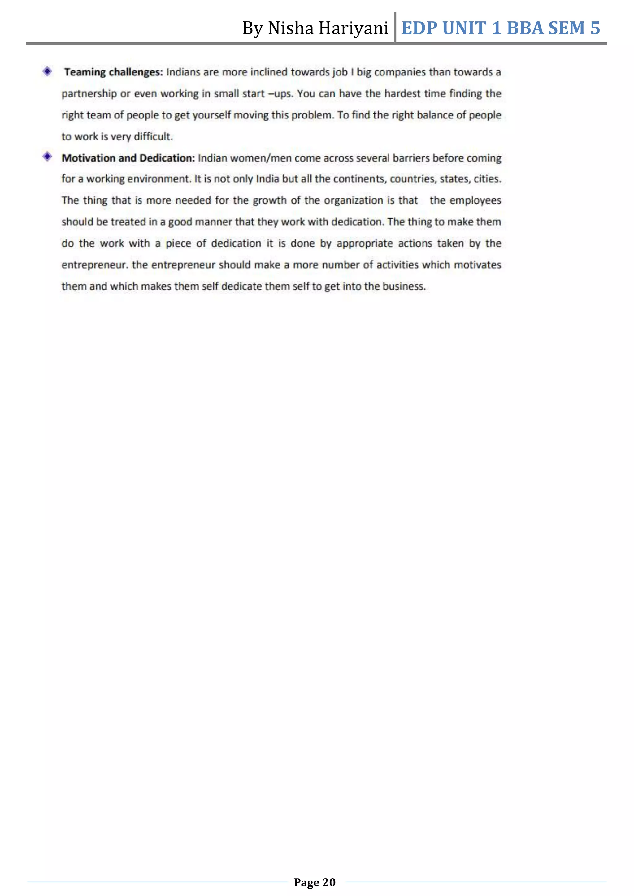 By Nisha Hariyani EDP UNIT 1 BBA SEM 5
Page 20
 