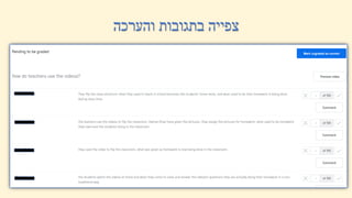 ‫והערכה‬ ‫בתגובות‬ ‫צפייה‬
 