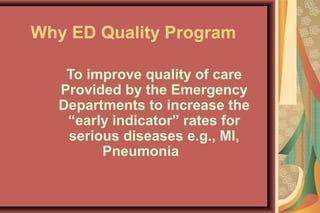 Emergency Department Quality Improvement | PPT