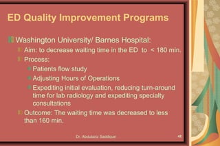 Emergency Department Quality Improvement | PPT