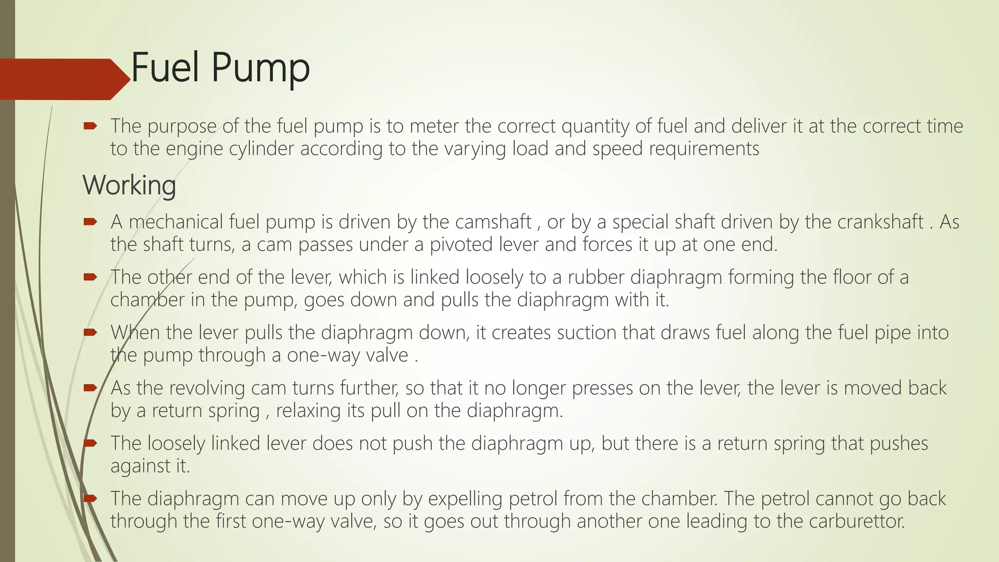 Working of fuel pump and injector | PPTX