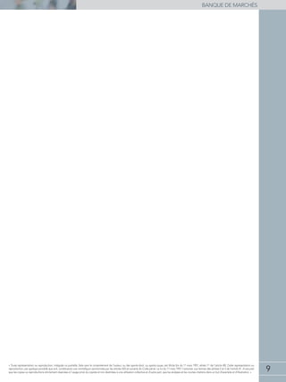 9
banque de marchés
« Toute représentation ou reproduction, intégrale ou partielle, faite sans le consentement de l'auteur, ou des ayants-droit, ou ayants-cause, est illicite (loi du 11 mars 1957, alinéa 1er
de l'article 40). Cette représentation ou
reproduction, par quelque procédé que soit, constituerait une contrefaçon sanctionnée par les articles 425 et suivants du Code pénal. La loi du 11 mars 1957 n'autorise, aux termes des alinéas 2 et 3 de l'article 41, d'une part
que les copies ou reproductions strictement réservées à l'usage privé du copiste et non destinées à une utilisation collective et d'autre part, que les analyses et les courtes citations dans un but d'exemple et d'illustration. »
 