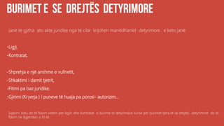 .
Janë të gjitha ato akte juridike nga të cilat krijohen marrëdhaniet detyrimore , e keto janë:
-Ligji,
-Kontratat,
-Shprehja e një anshme e vullnetit,
-Shkaktimi i damit tjetrit,
-Fitimi pa baz juridike,
-Gjirimi {Kryerja } i puneve të huaja pa porosi- autorizim...
Sqarim; ketu do të flasim vetem per ligjin dhe kontratat si burime te detyrimeve kurse për burimet tjera të së drejtës detyrimore do të
flasim ne ligjeraten e XI-të.
 