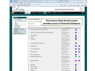 The Erasmus Data Service Centre provides access to financial databases