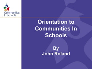 Presentation given to the Board of the Communities in Schools of Coweta |  PPT
