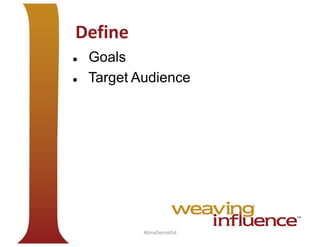Define



Goals
Target Audience

#dmaDetroitEd

 
