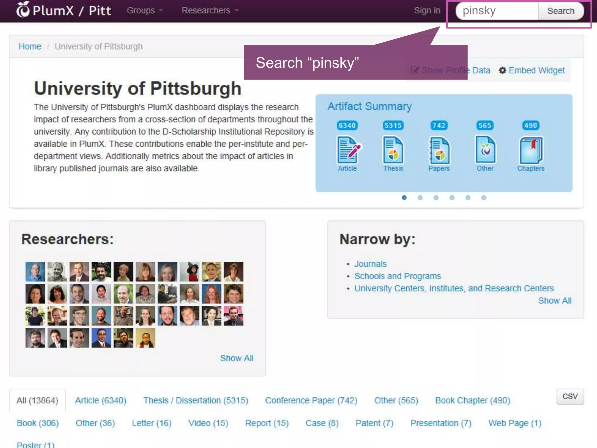 41
Search “pinsky”
pinsky
 