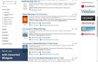 Result Lists
with Assorted
Widgets
 