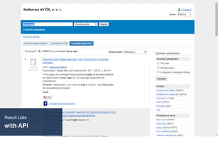 Result Lists
with API
 