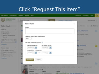 Click “Request This Item”
 