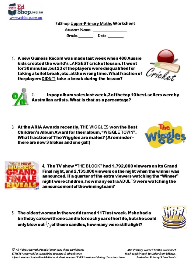 ed shop upper primary maths worksheet