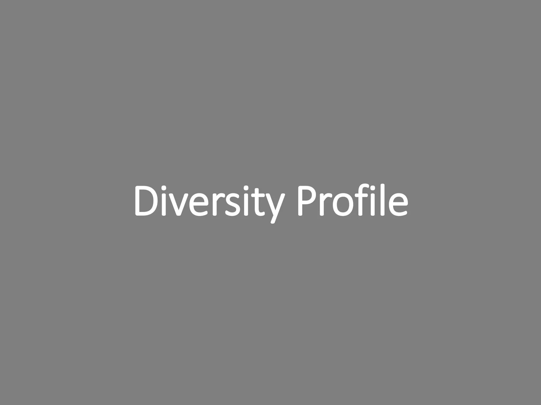 Diversity Profile
 
