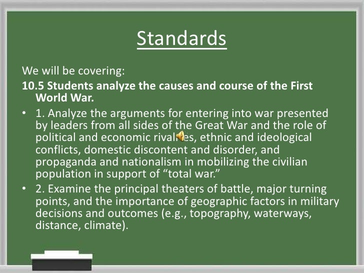 Edsu 532 significant events of WWI lesson plan narrated ppt