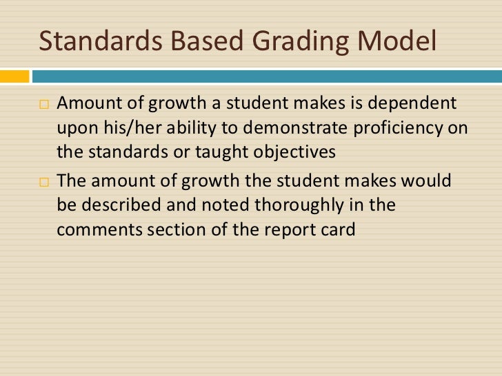 Standards Based Grading Online Tutorial
