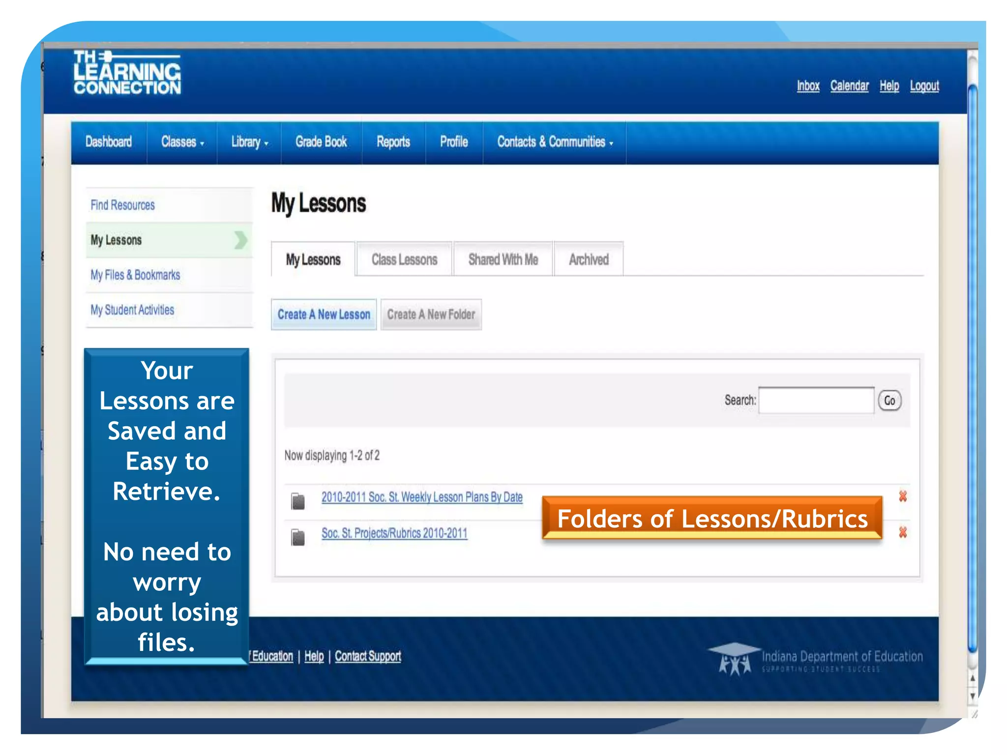 Class Performance Standards: Teachers can see charts on specific class ISTEP+ growth/Individual Student Growth
