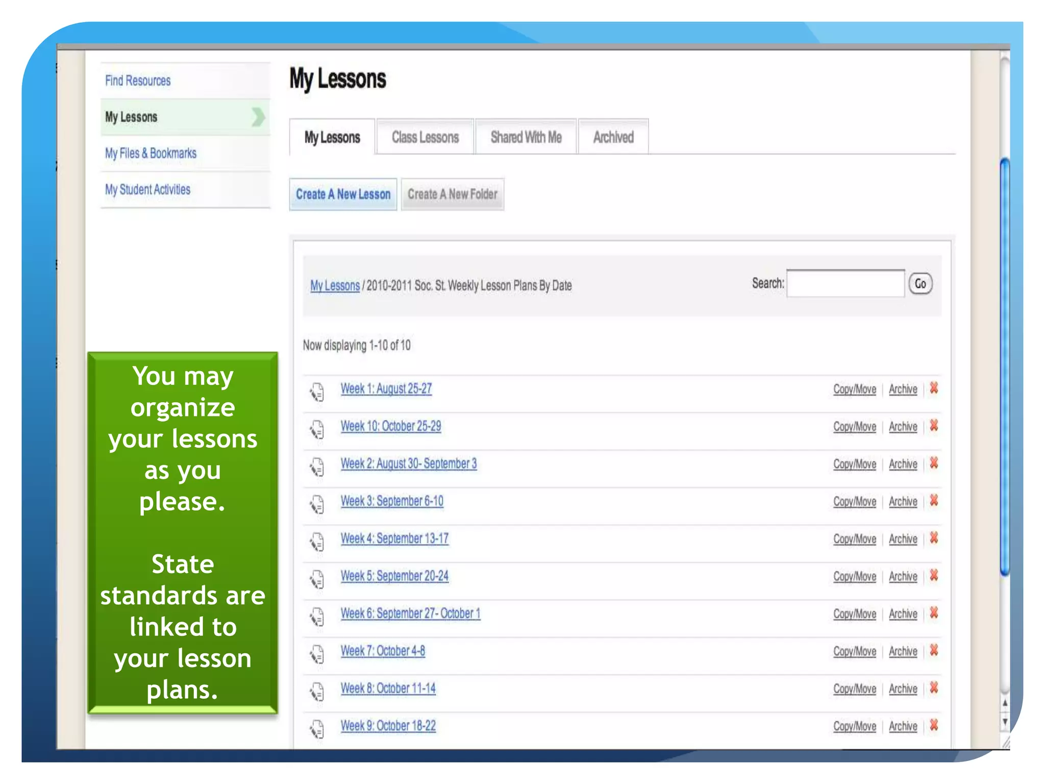 Student Progress Report: Compare academic standards to student performance