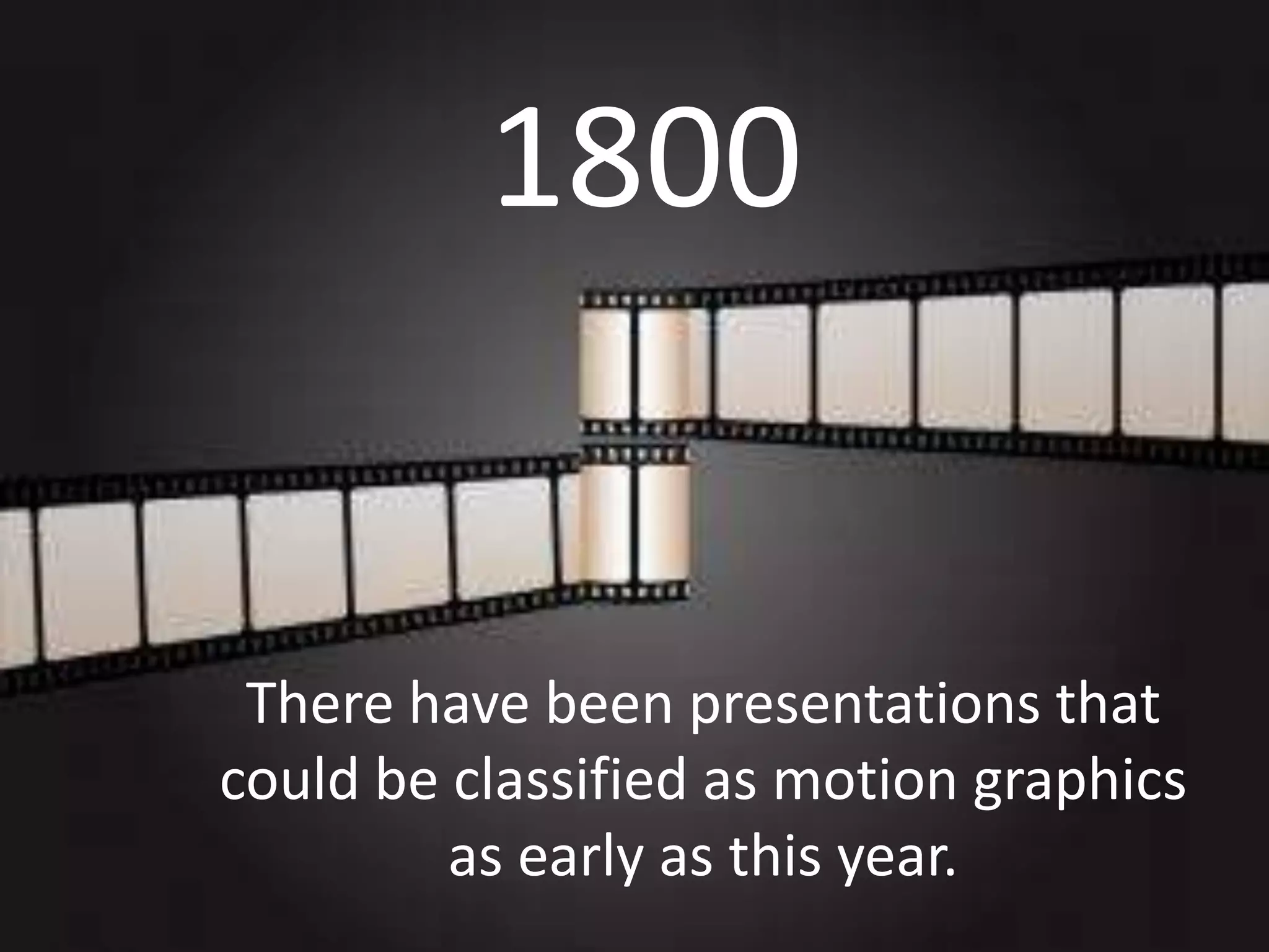 1800

There have been presentations that
could be classified as motion graphics
as early as this year.

 