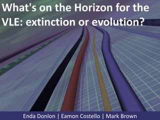 What's on the Horizon for the
VLE: extinction or evolution?
Enda Donlon | Eamon Costello | Mark Brown
 