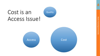 Atlantic
Technological
University
Quality
Access Cost
Cost is an
Access Issue!
 