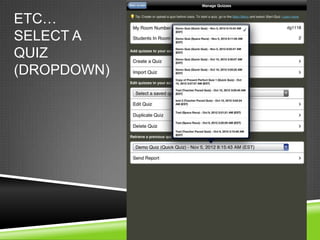 ETC…
SELECT A
QUIZ
(DROPDOWN)
 