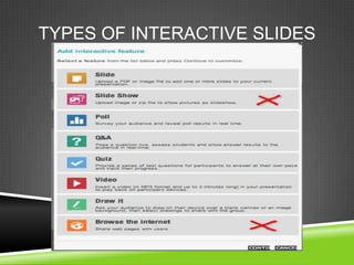 TYPES OF INTERACTIVE SLIDES
 