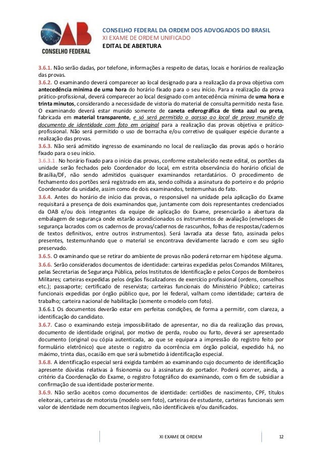 Inscricao xii exame de ordem