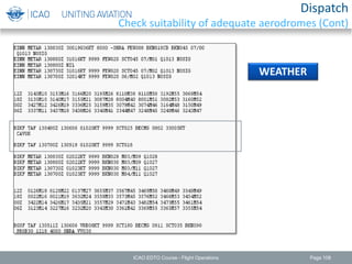 Page 108
WEATHER
ICAO EDTO Course - Flight Operations
Dispatch
Check suitability of adequate aerodromes (Cont)
 