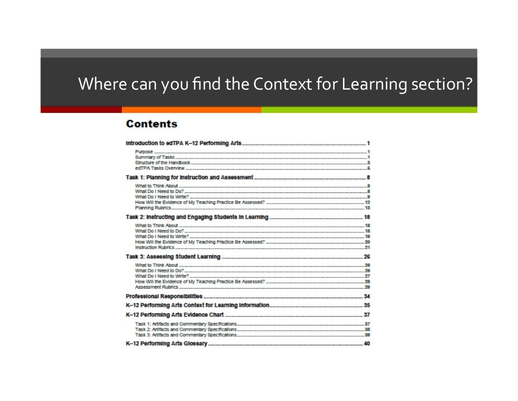 edTPA Online Module 4. Context for Learning