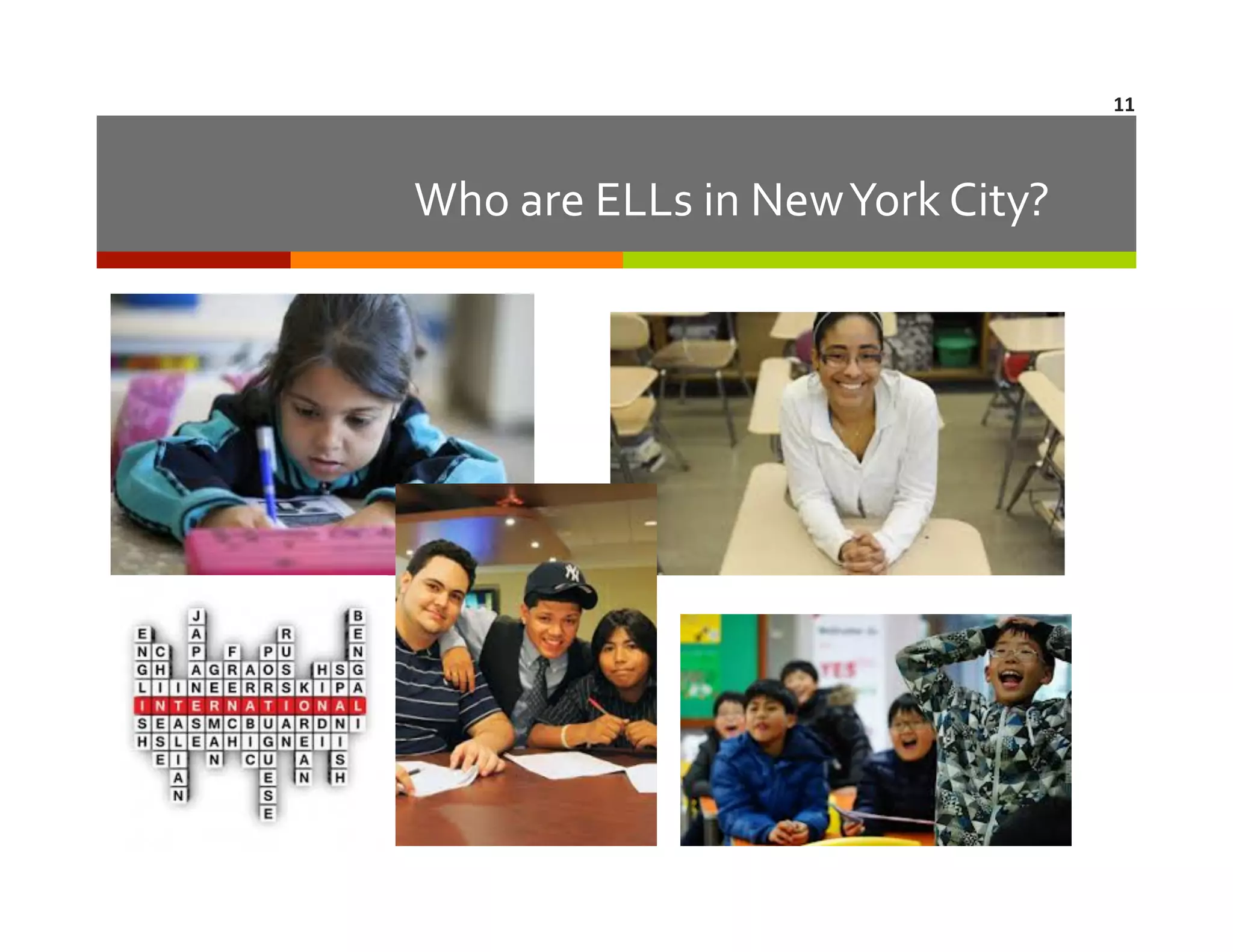 11	
  

Who	
  are	
  ELLs	
  in	
  New	
  York	
  City?	
  

 