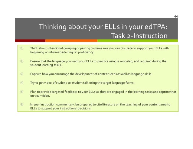 edTPA Online Module 6. Addressing English Language Learners