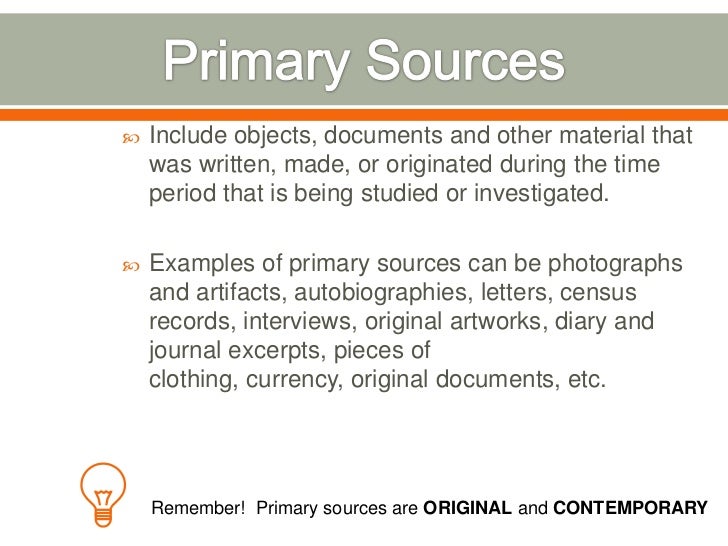 Primary v. Secondary Sources