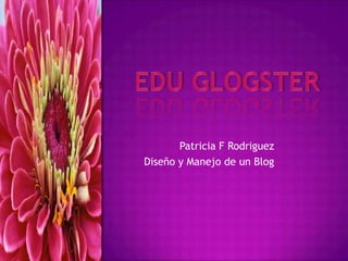 Patricia F Rodriguez
Diseño y Manejo de un Blog
 