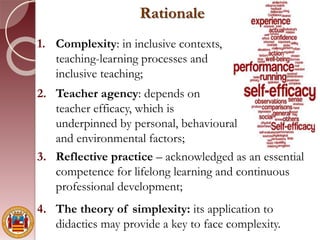 Facing complexity of inclusive classrooms through reflection on simplex ...