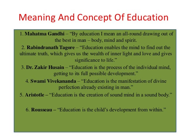 Meaning Of Coccepts Of Education Meaning Of Coccepts Of Education