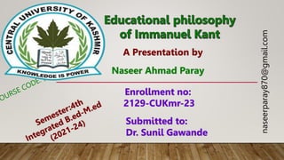 A Presentation by
Naseer Ahmad Paray
Enrollment no:
2129-CUKmr-23
Submitted to:
Dr. Sunil Gawande
naseerparay870@gmail.com
 